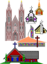 a variety of church buildings